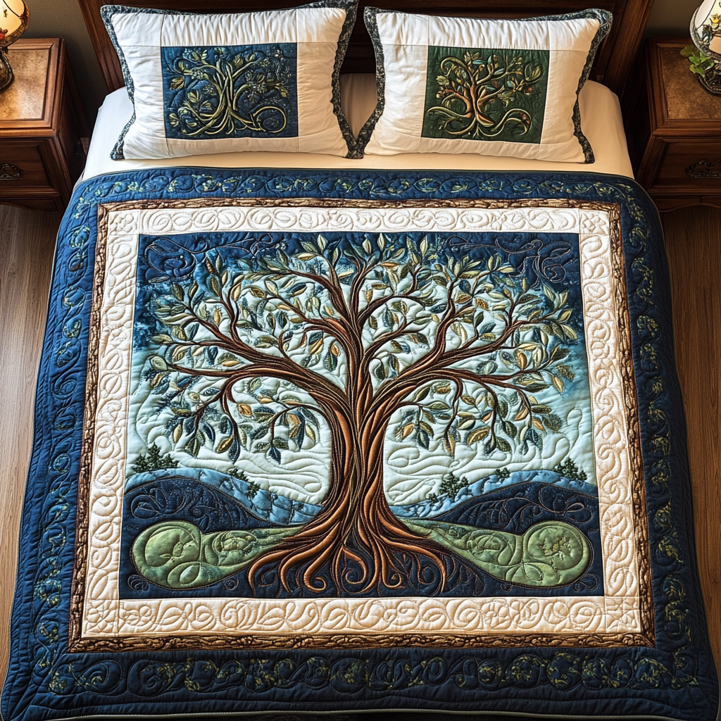 Gifts For Tree Lover Quilt Bed Set Twilight Tree Haven-Homacus