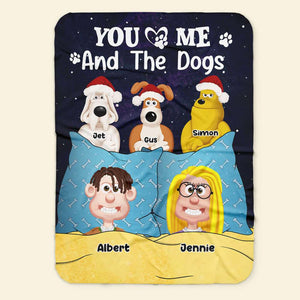 Personalized Gifts For Movie Lover Blanket Couple and Dogs 04XQLU101224PA-Homacus