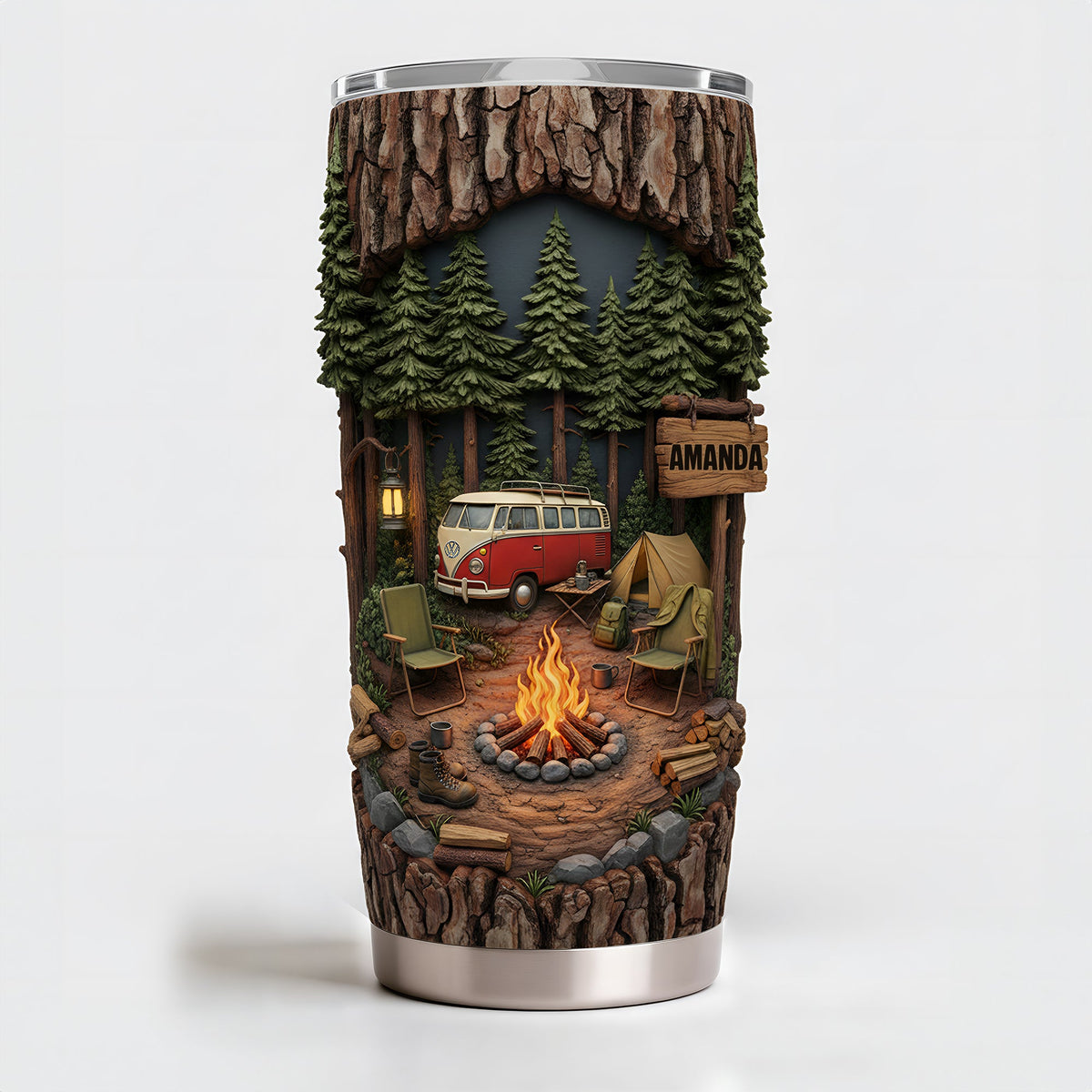 Campfire Adventure 20oz Tumbler - Personalized Gift For Camping Lovers 05KILU301225-Homacus