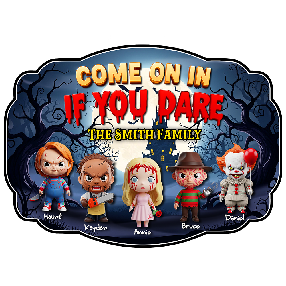 Haunted Family Wood Sign - Personalized Gifts For Family 01PGLU130825-Homacus