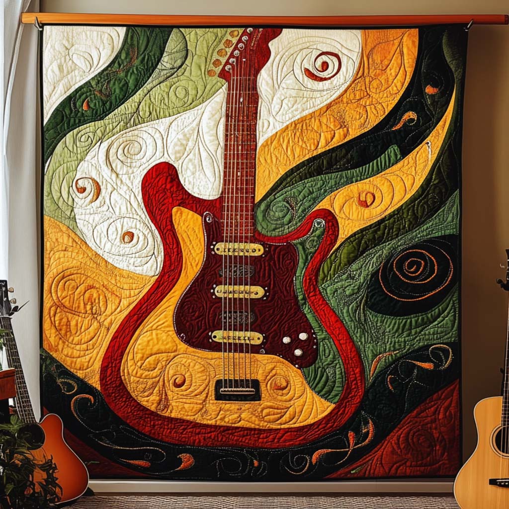 Gifts For Guitar Lover Blanket Vibrant Guitar Flame-Homacus