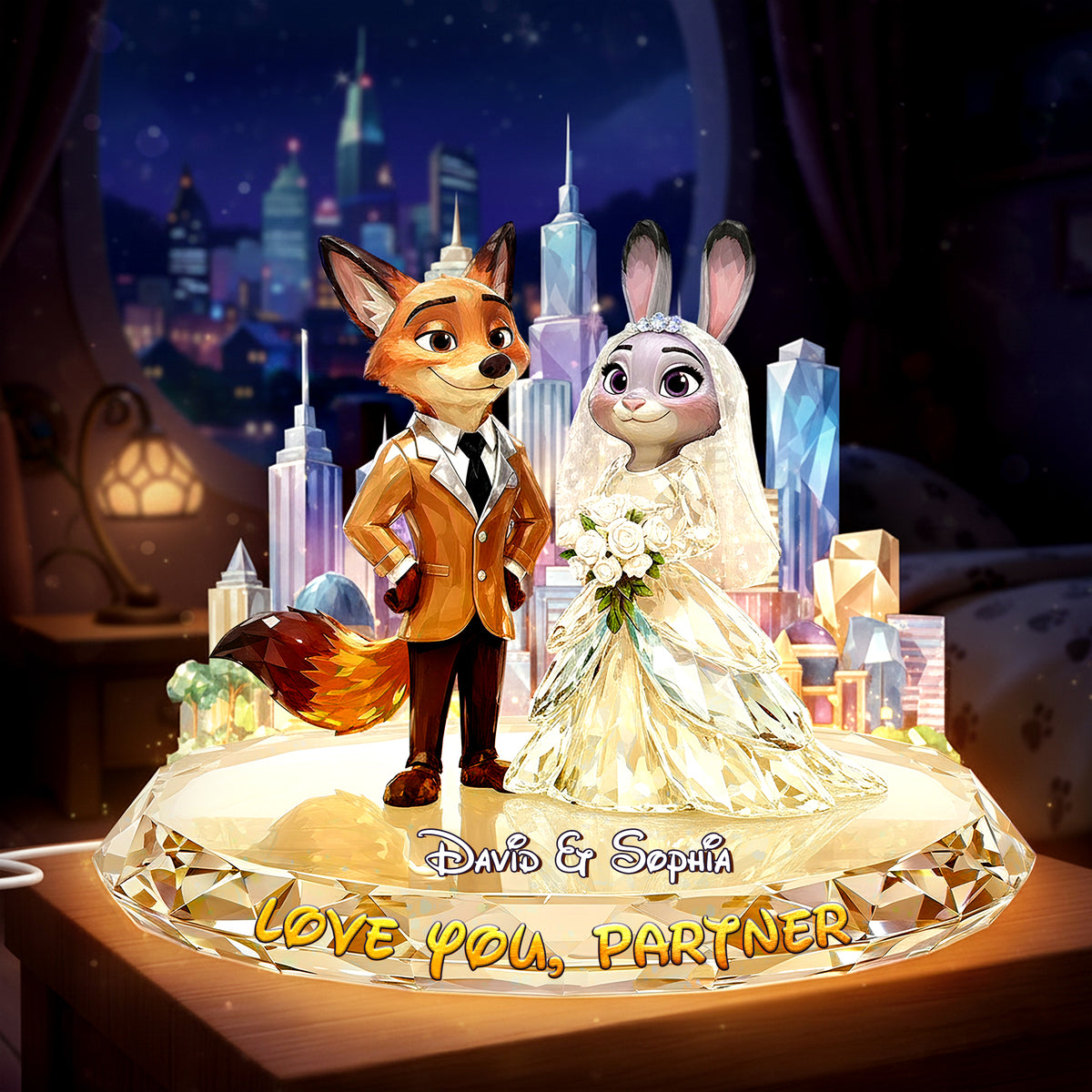 Love You Partner Acrylic Light Box - Personalized Gifts For Couple 02pglu021225-Homacus