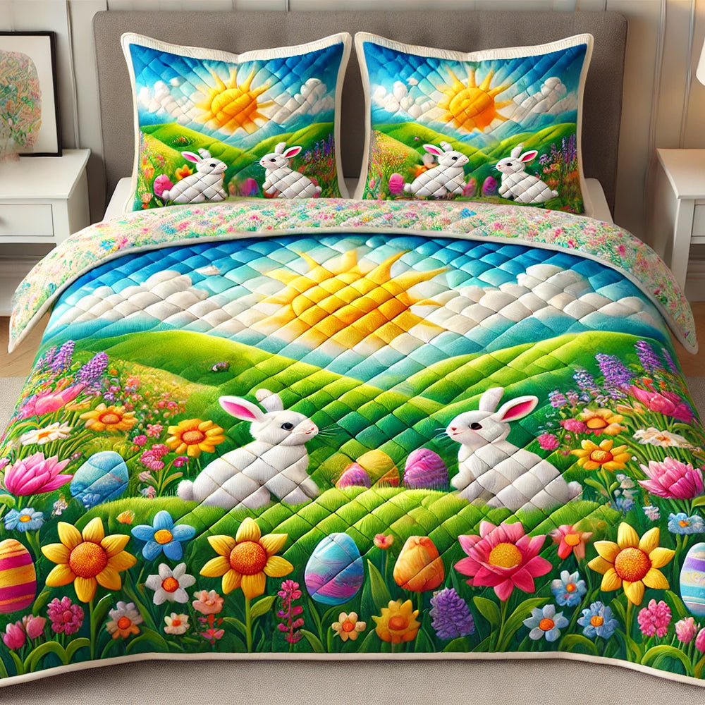 Rabbit Quilt Bedding Set Special Line 04TODT160125 Easter Gifts-Homacus