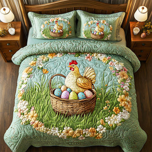 Easter Chicks and Eggs Quilt Bedding Set Special Line 04tgmh040225-Homacus