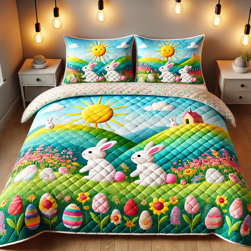 Rabbit Quilt Bedding Set Special Line 04TODT160125 Easter Gifts-Homacus