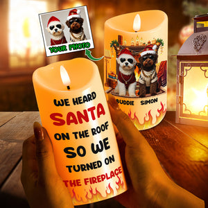 Custom Photo Gifts For Pet Lovers Led Candle, Turned On The Fireplace 02TGLU281024-Homacus