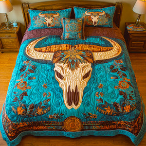 Western Cow Skull Quilt Bedding Set Special Line 04TGDT230125-Homacus