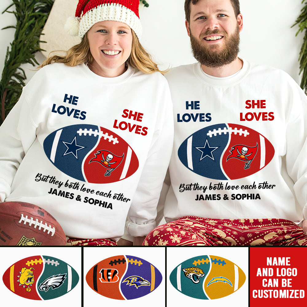 Personalized Gifts For American Football Couple Shirt 03huti110923-Homacus