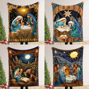 Christmas Gifts For Christians Blanket, Jesus Christ Nativity Quilt Art Effect 01QHMH120924-Homacus