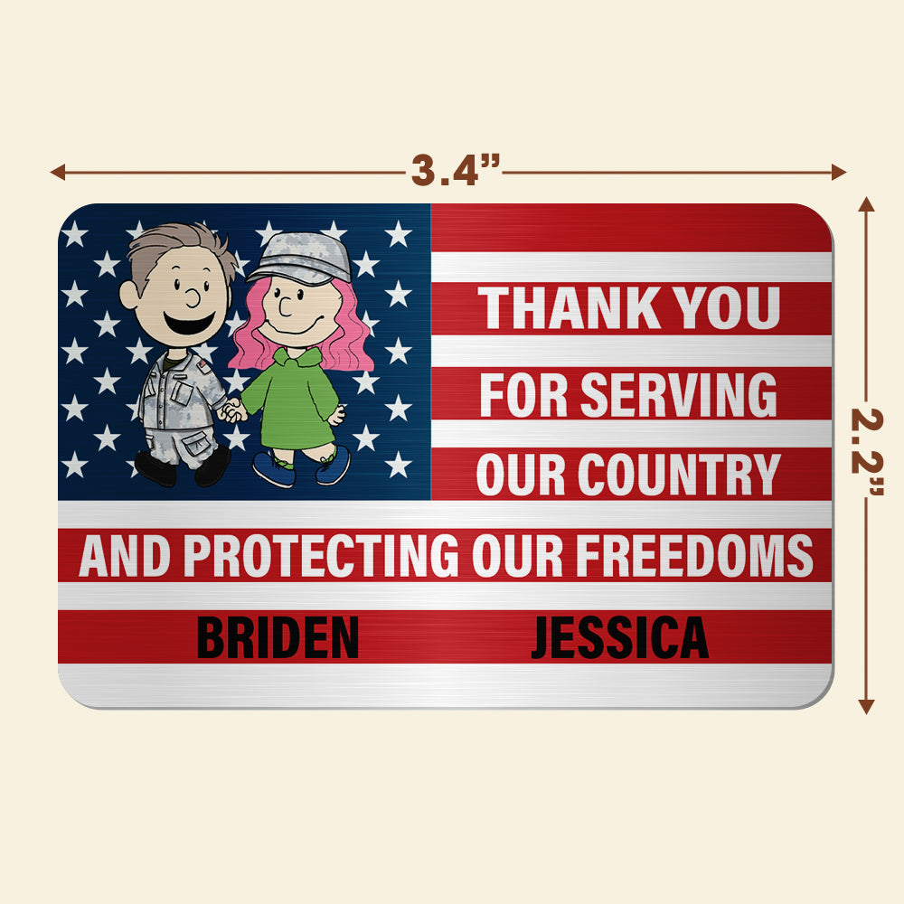 Personalized Gifts For Veteran Couples Aluminum Wallet Card 04TOLU110125HG-Homacus