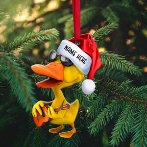 Duck Playing Guitar - Personalized Christmas Ornament - Christmas Gift For Guitar Lover-Homacus