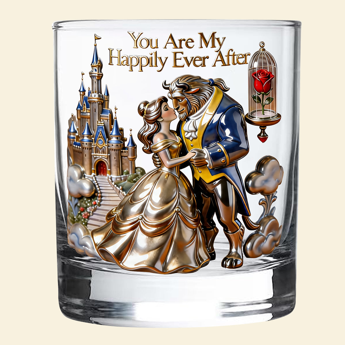 Romantic Couple Round Glass - Personalized Gifts For Couple 02OHTA150626-Homacus