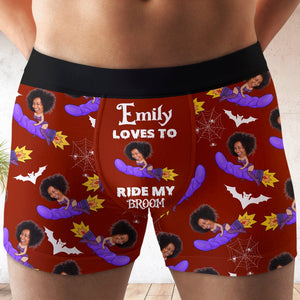 Custom Photo Gifts For Halloween Men's Boxers Loves To Ride My Broom 01xqdc050824-Homacus