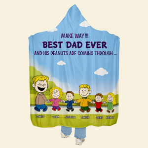 Personalized Gifts For Dad Wearable Blanket Hoodie Best Dad Ever 02htpu060324-Homacus