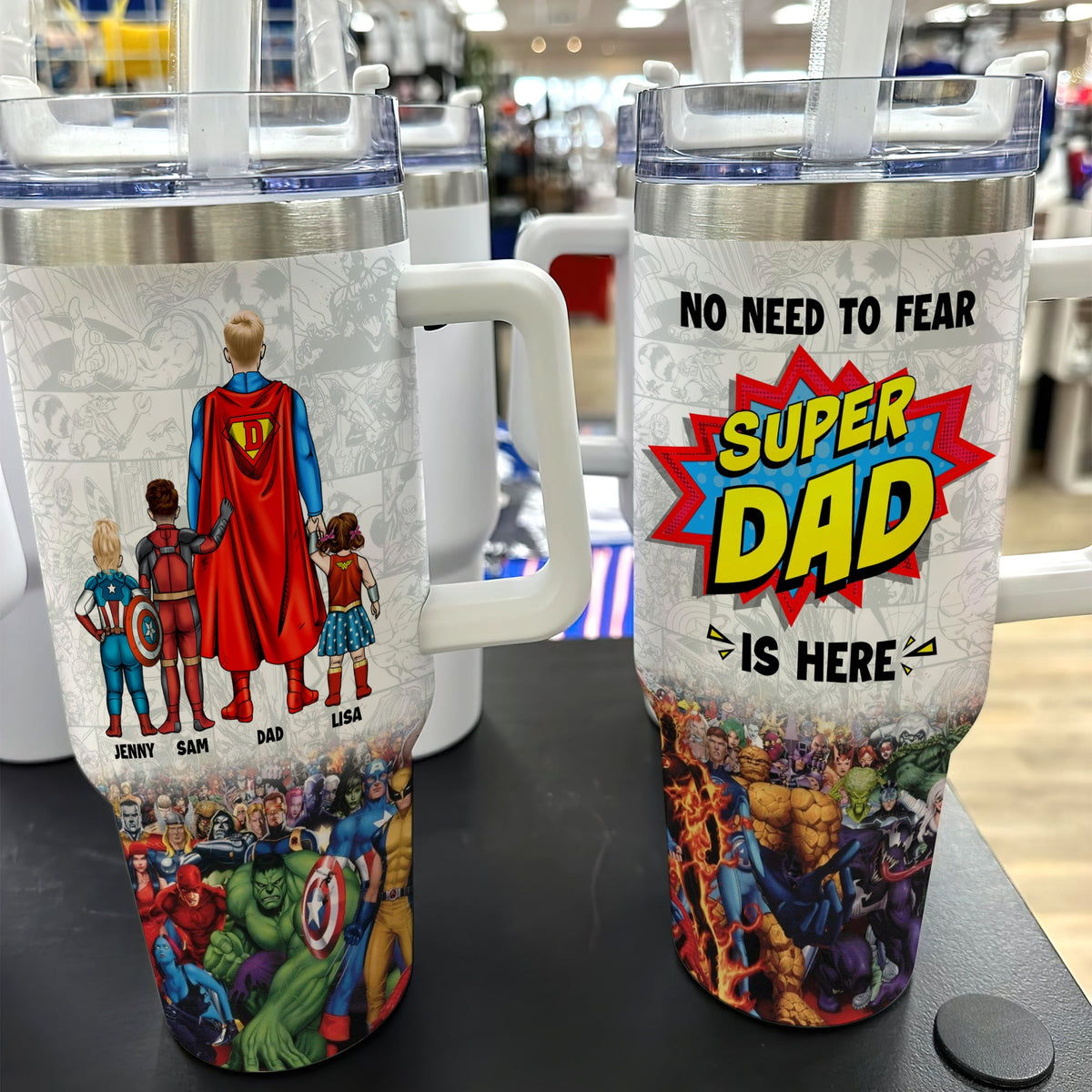 Super Dad Tumbler - Personalized Gifts For Father's Day-Homacus