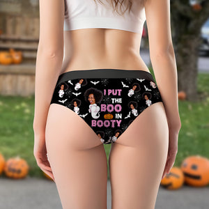 Custom Photo Gifts For Halloween Women's Briefs Boo In Booty 02xqdc050824-Homacus