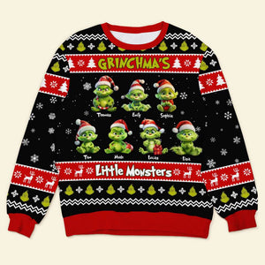 Personalized Gift for Grandma, Little Green Monsters Ugly Sweater 01TOTI270924-Homacus