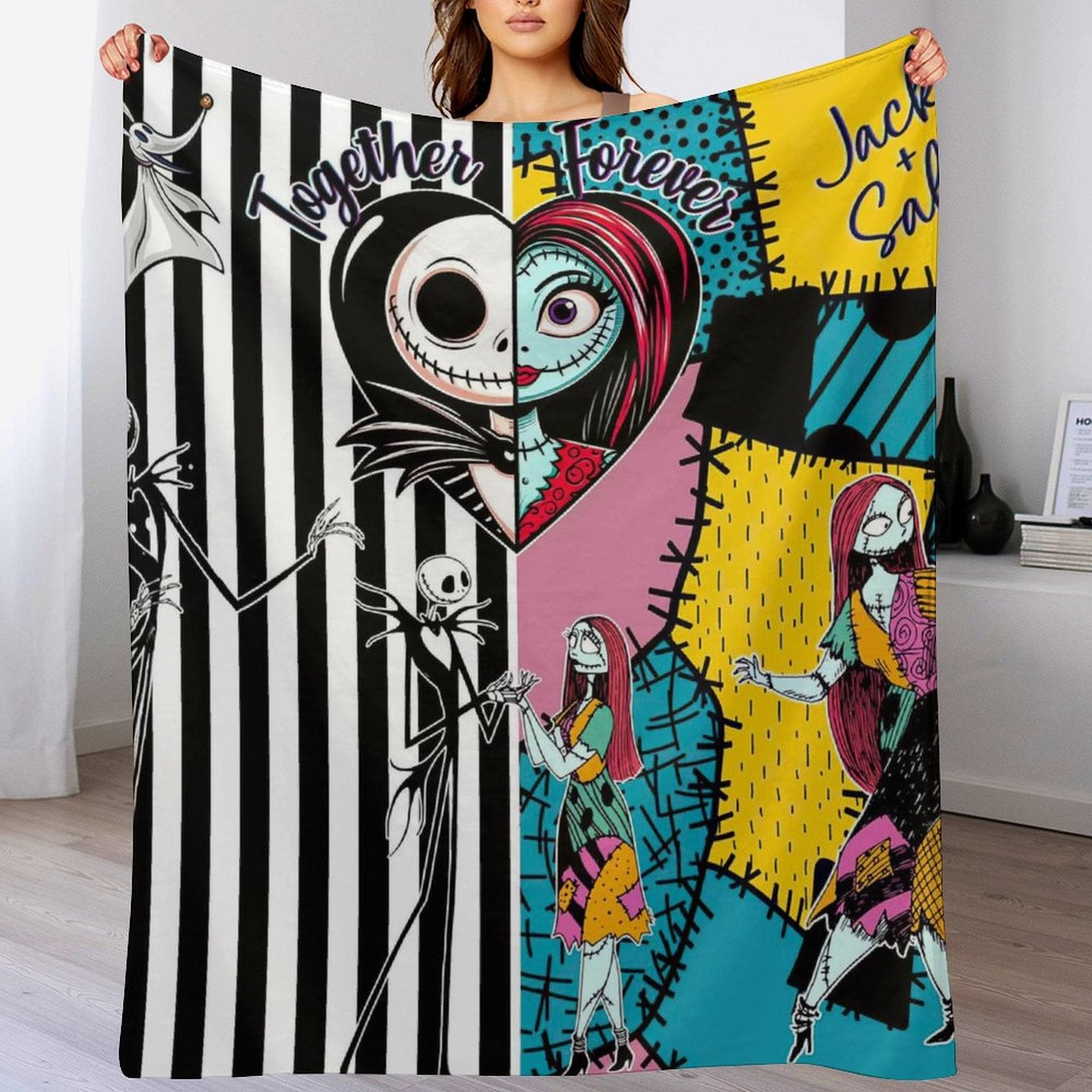 Spooky Soulmates Forever Blanket - Halloween Gifts For Horror Couples 73laxx180725-Homacus