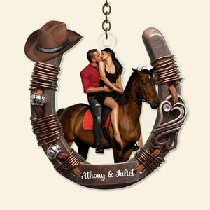 Personalized Custom Photo Gifts For Couple Love Horse Riding Acrylic Keychain 04OHLU041224-Homacus