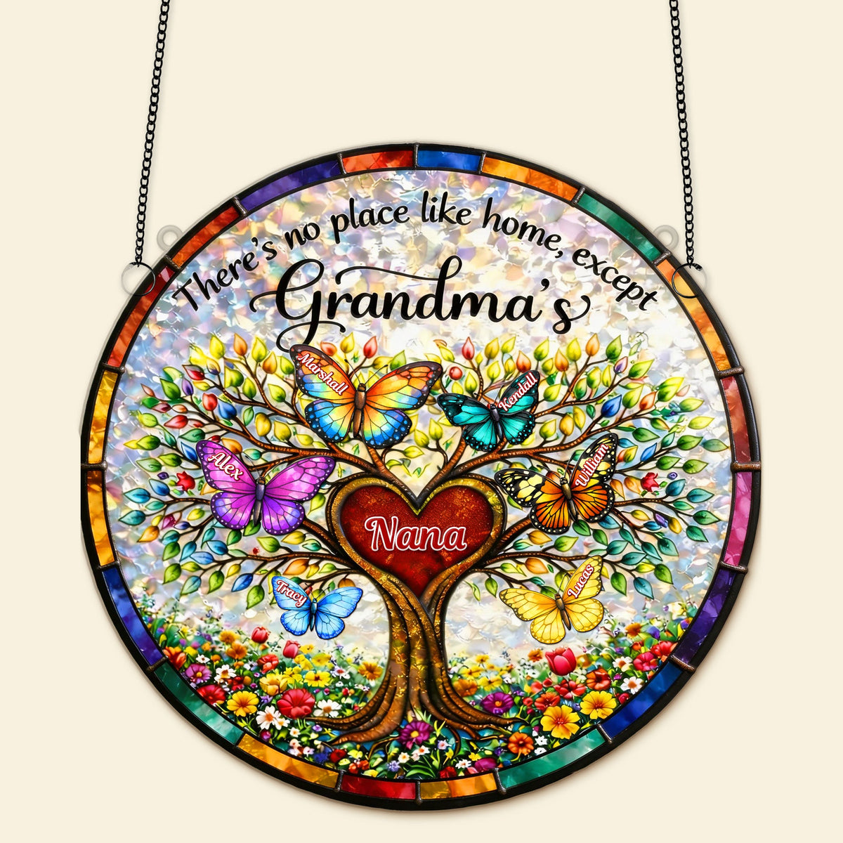 Butterfly Family Tree Suncatcher Ornament - Personalized Gifts For Grandma 06tymg040326-Homacus