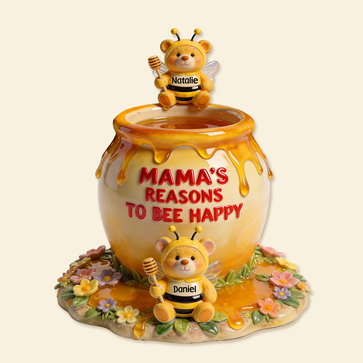 Reason To Bee Happy Bee Mom And Kids Acrylic Plaque - Personalized Gifts For Mother's Day Plaque 01TOMG190326-Homacus