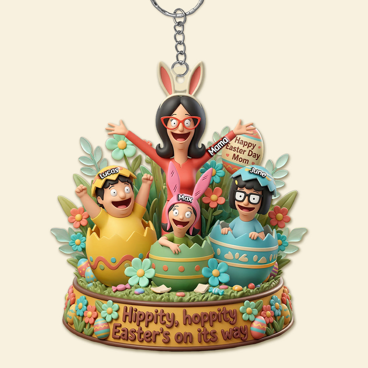 Happy Easter Day Mom Keychain - Personalized Gifts For Mom 05pamg130326-Homacus