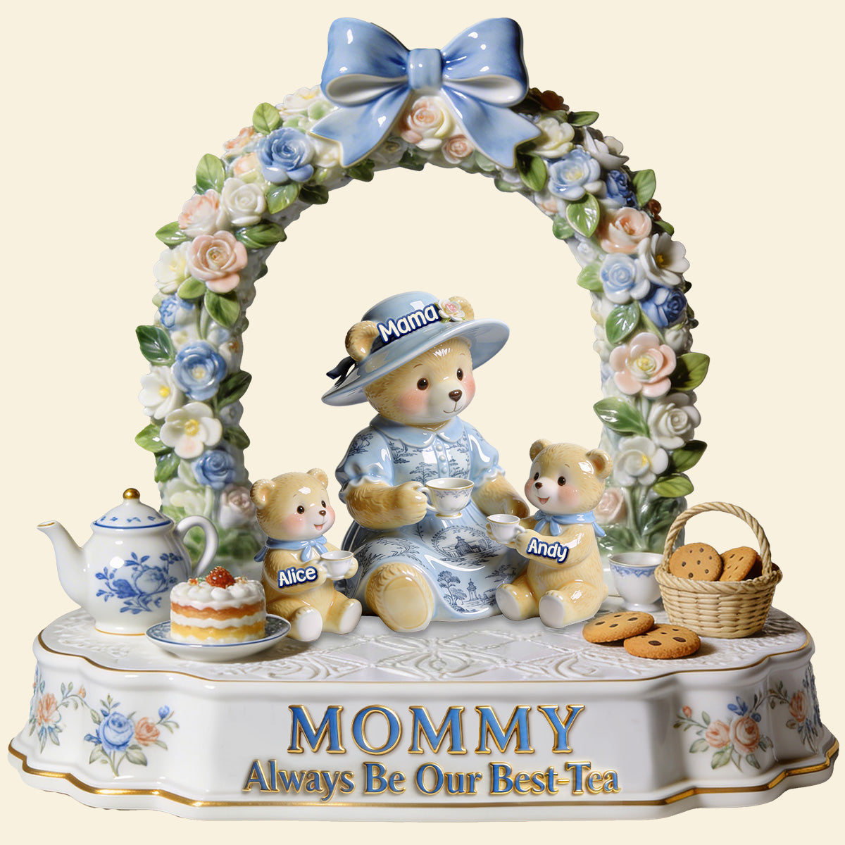 Bear Mom Toile de Jouy Acrylic Plaque - Personalized Gifts For Mother's Day Plaque 02PGMG180326-Homacus