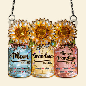 Sun Flowers Suncatcher Ornament - Personalized Gifts For Grandma and Mom 04kimg180326-Homacus
