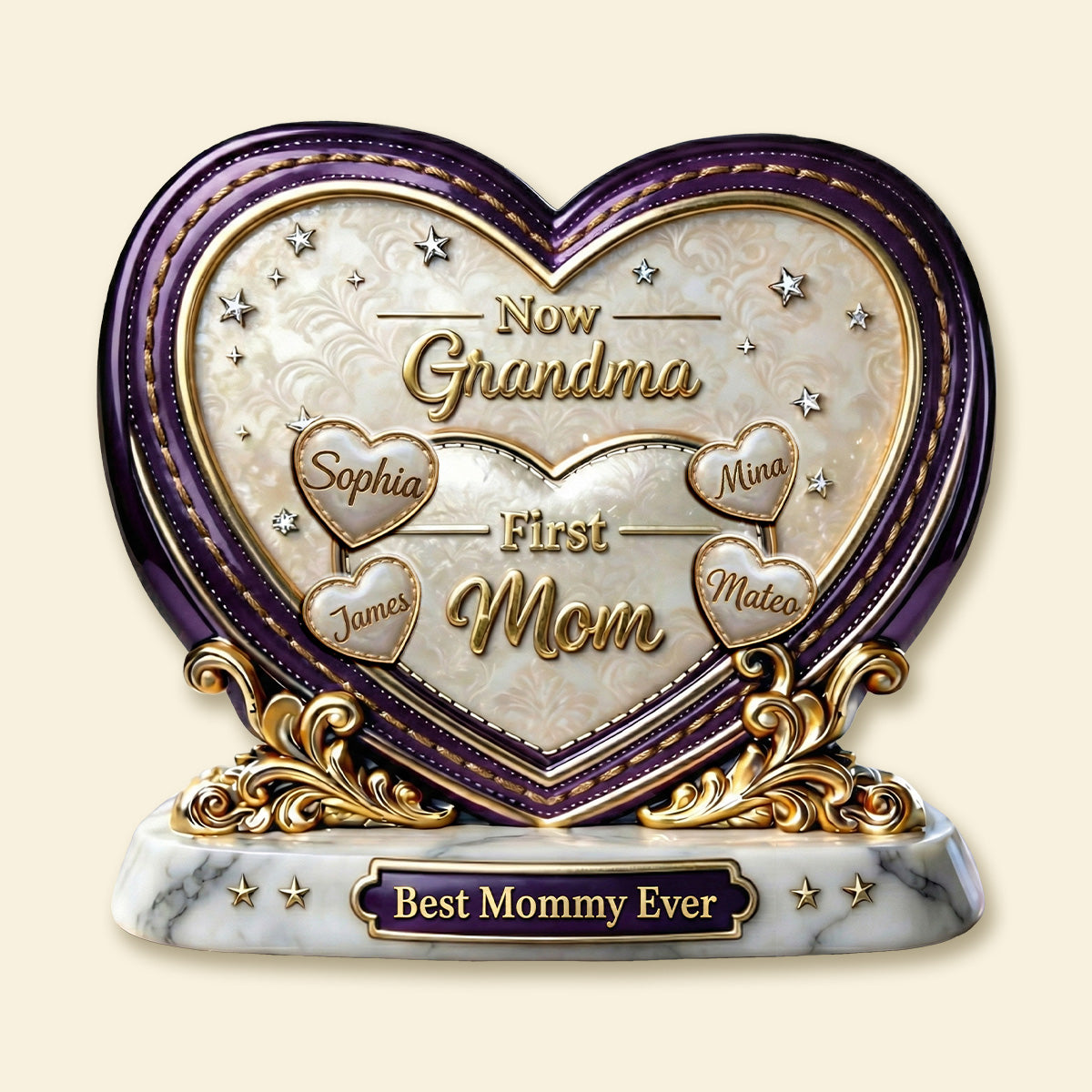 First Mom Now Grandma Acrylic Plaque - Personalized Gifts For Grandma and Mom 01tymg040326-Homacus