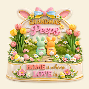 Bunny Peeps Acrylic Plaque - Personalized Gifts For Grandma Easter Day 01tymg170326-Homacus