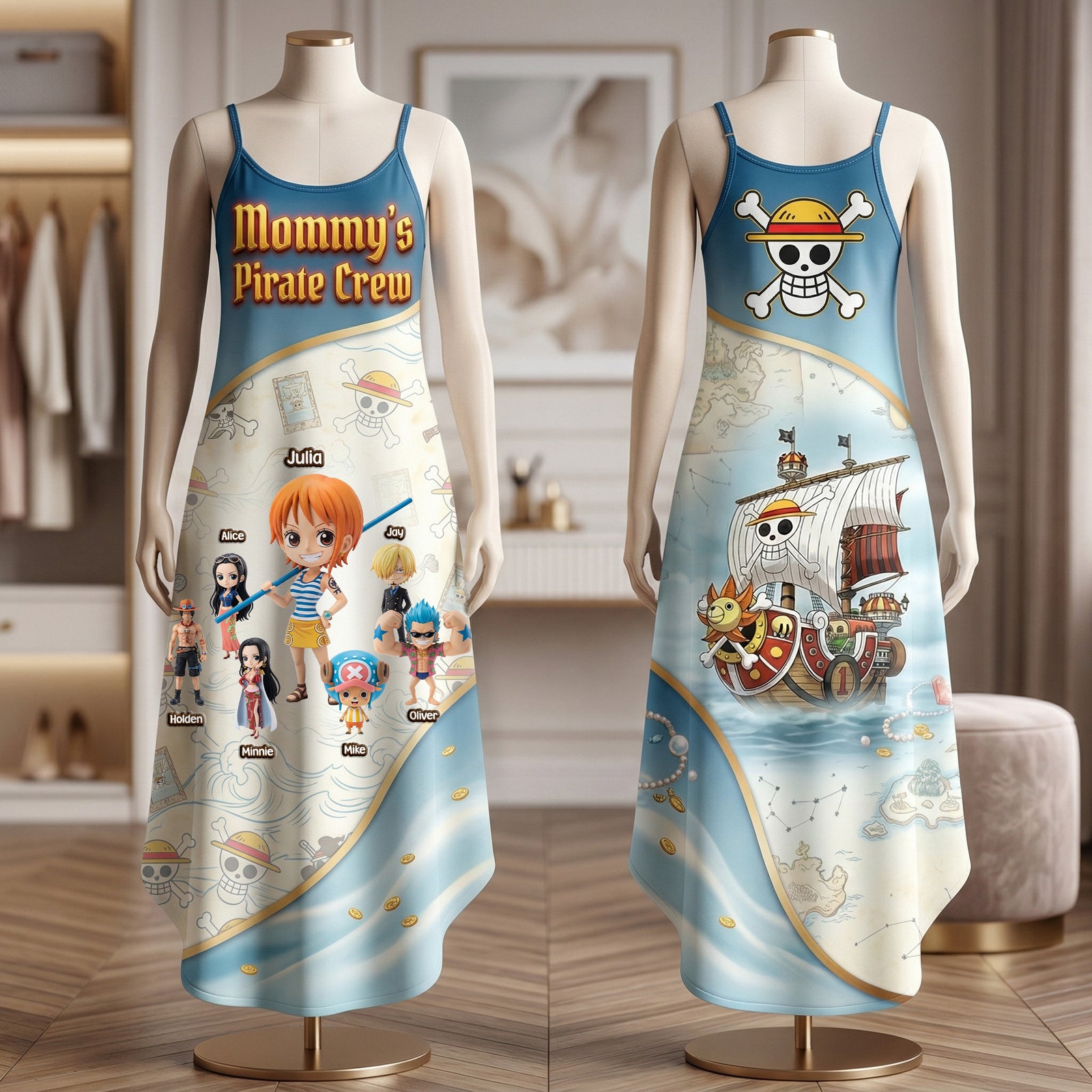 Mommy's Sea Adventure Crew Maxi Dress - Personalized Gift For Mom 03HUMG260326-Homacus