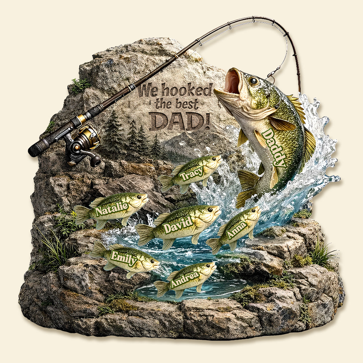 We Hooked The Best Daddy Acrylic Plaque - Personalized Gifts For Dad 02TOMG270226-Homacus