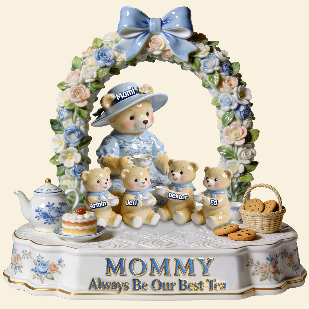 Bear Mom Toile de Jouy Acrylic Plaque - Personalized Gifts For Mother's Day Plaque 02PGMG180326-Homacus