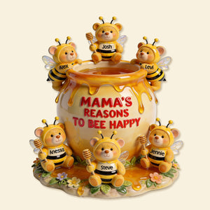 Reason To Bee Happy Bee Mom And Kids Acrylic Plaque - Personalized Gifts For Mother's Day Plaque 01TOMG190326-Homacus