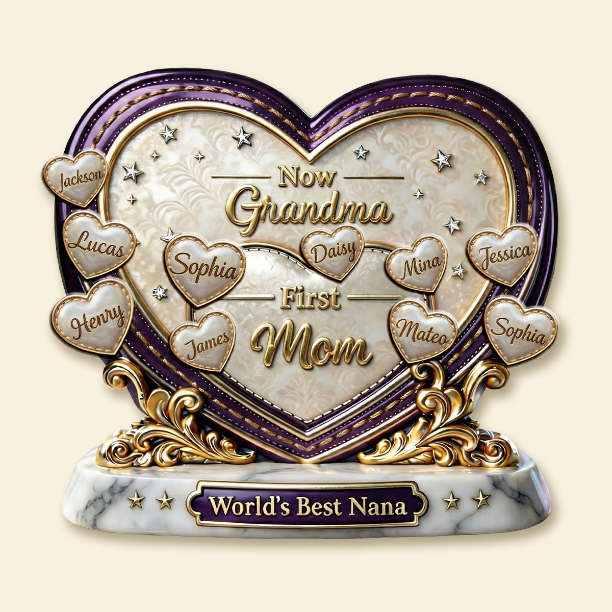 First Mom Now Grandma Acrylic Plaque - Personalized Gifts For Grandma and Mom 01tymg040326-Homacus