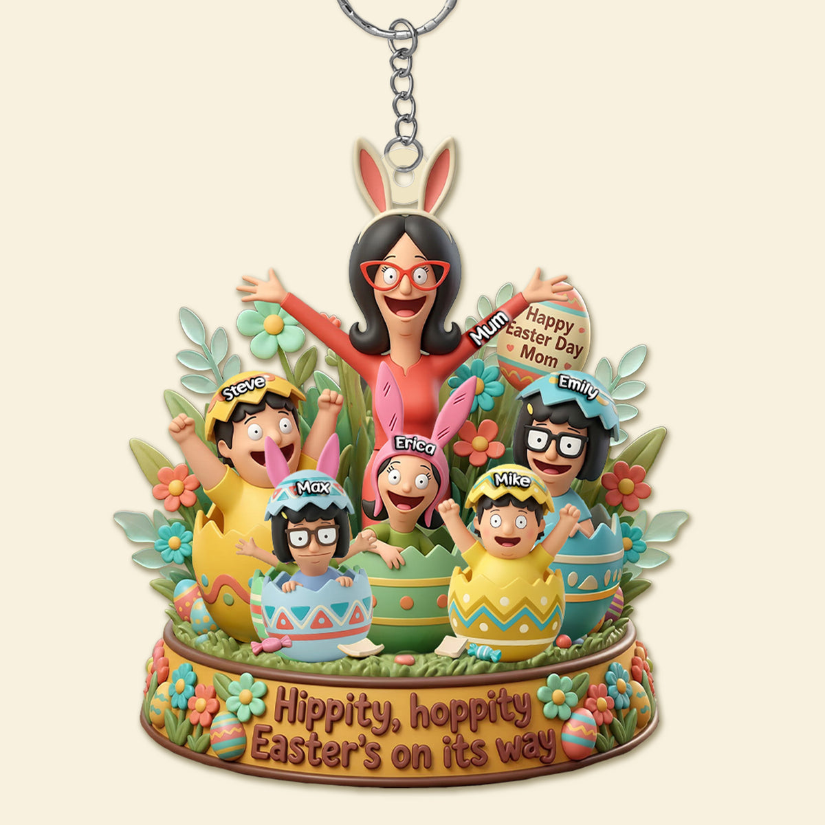 Happy Easter Day Mom Keychain - Personalized Gifts For Mom 05pamg130326-Homacus