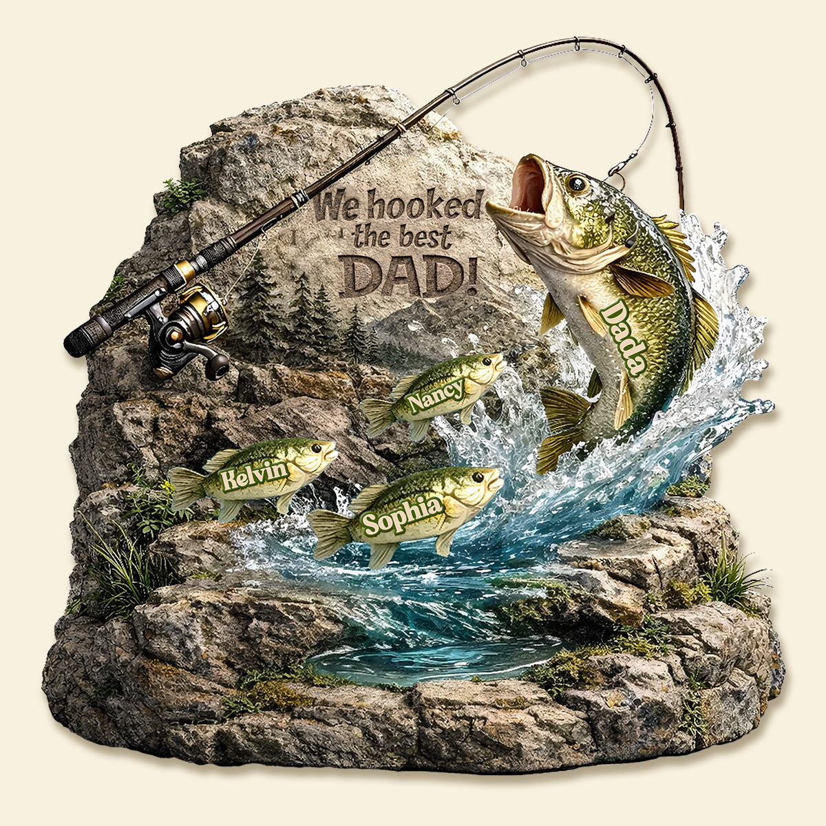 We Hooked The Best Daddy Acrylic Plaque - Personalized Gifts For Dad 02TOMG270226-Homacus
