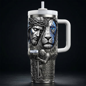 Jesus And Lion 40oz Tumbler - Personalized Gifts For Christians 04pamg200326-Homacus