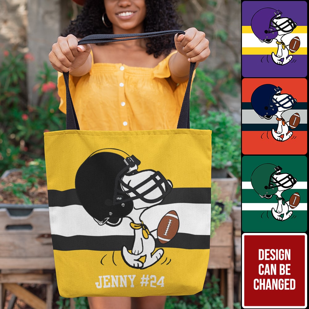 Gift For Football Lover, Personalized Tote Bag, Football Dog Tote 05HUHN040823-Homacus