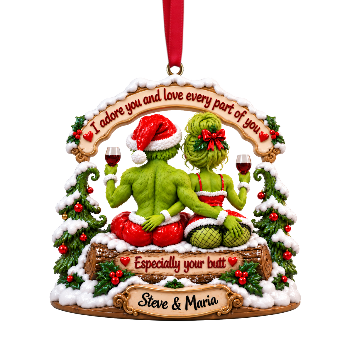Playful Touch Couple Acrylic Ornament - Personalized Gift For Couples 05TOLU161026-Homacus