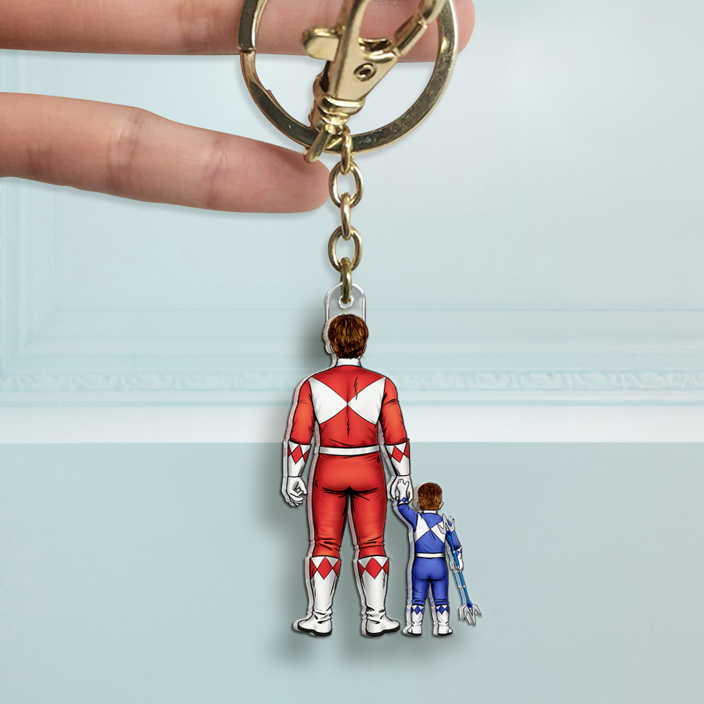 Power Dad Keychain Personalized Gifts For Dad 03QHHU070525HH-Homacus