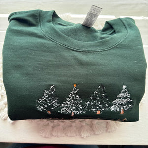 Merry and Bright Embroidered Shirt 205acxx260824 Christmas Tree-Homacus