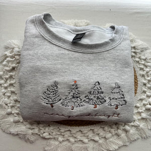 Merry and Bright Embroidered Shirt 205acxx260824 Christmas Tree-Homacus