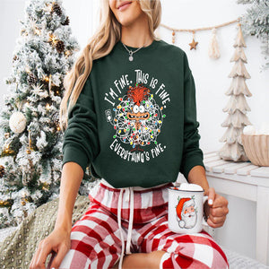 Everything Is Fine Christmas Lights Sweatshirt 213acxx260824-Homacus