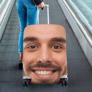 Custom Photo Luggage Cover Funny Face Gift For Upcoming Trips-Homacus