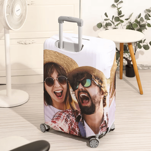 Custom Photo Luggage Cover Funny Face Gift For Upcoming Trips-Homacus