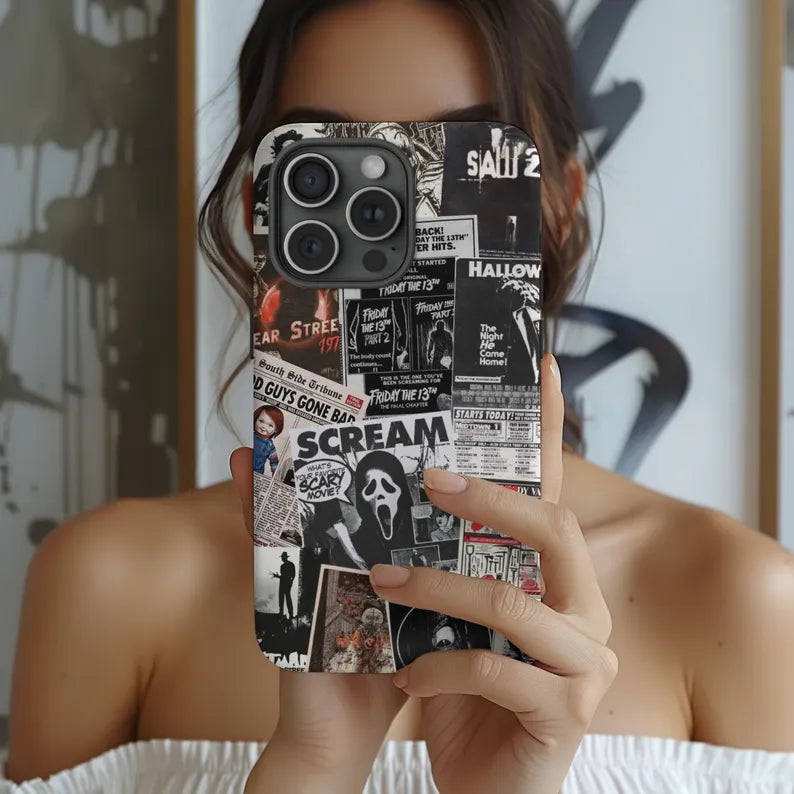 Retro Horror Characters Phone Case - Halloween Gift For Horror Movie Fans 52laxx180725-Homacus
