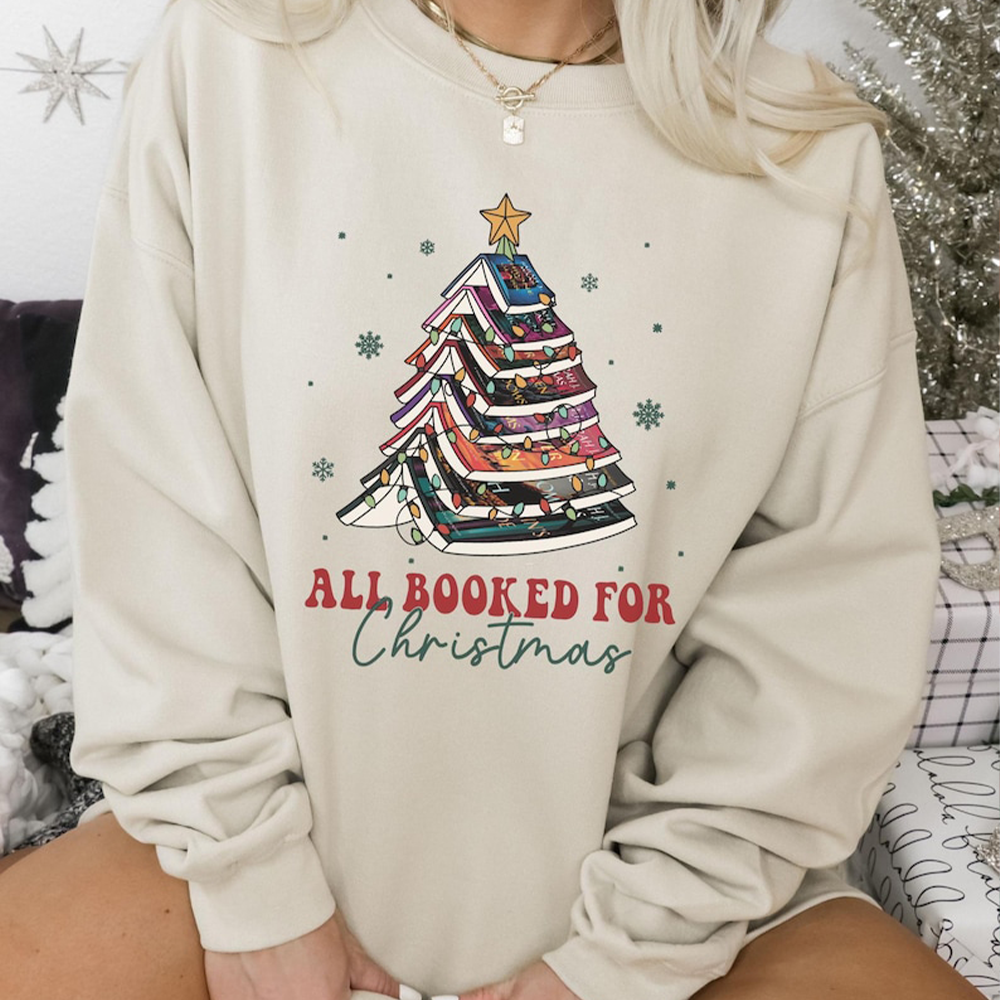 Gift For Christmas Shirt Bookish Christmas Tree Sweatshirt 05ACXX081024-Homacus