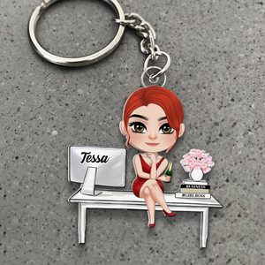 Personalized Gifts For Boss Chibi Girl Acrylic Keychain 02QHHU121224HH-Homacus