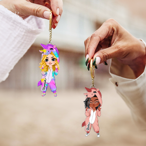 Personalized Gifts For Besties Keychain Unicorn Girls 01QHHU191224HH-Homacus